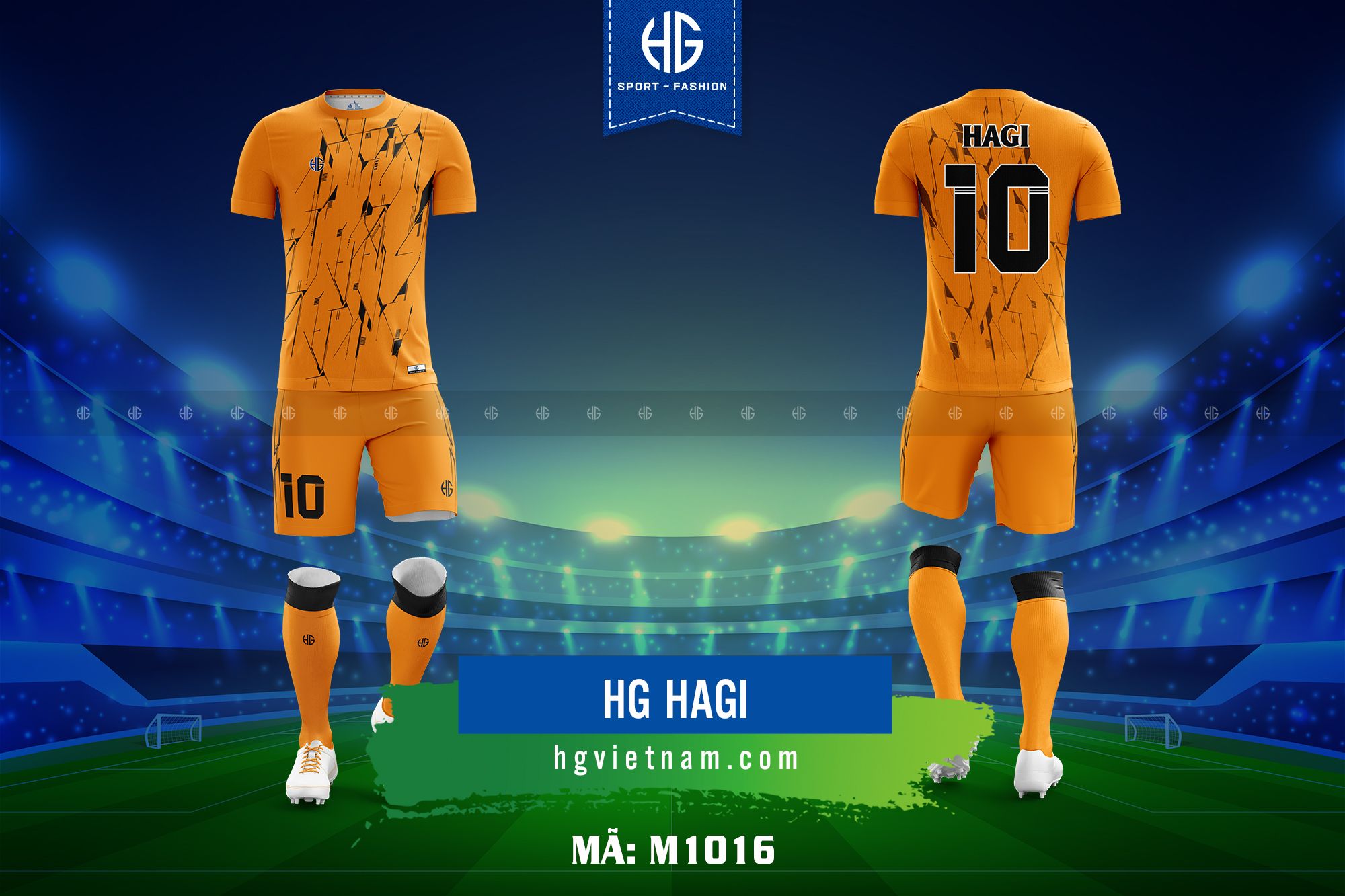 Áo bóng đá thiết kế M1016. HG Hagi
