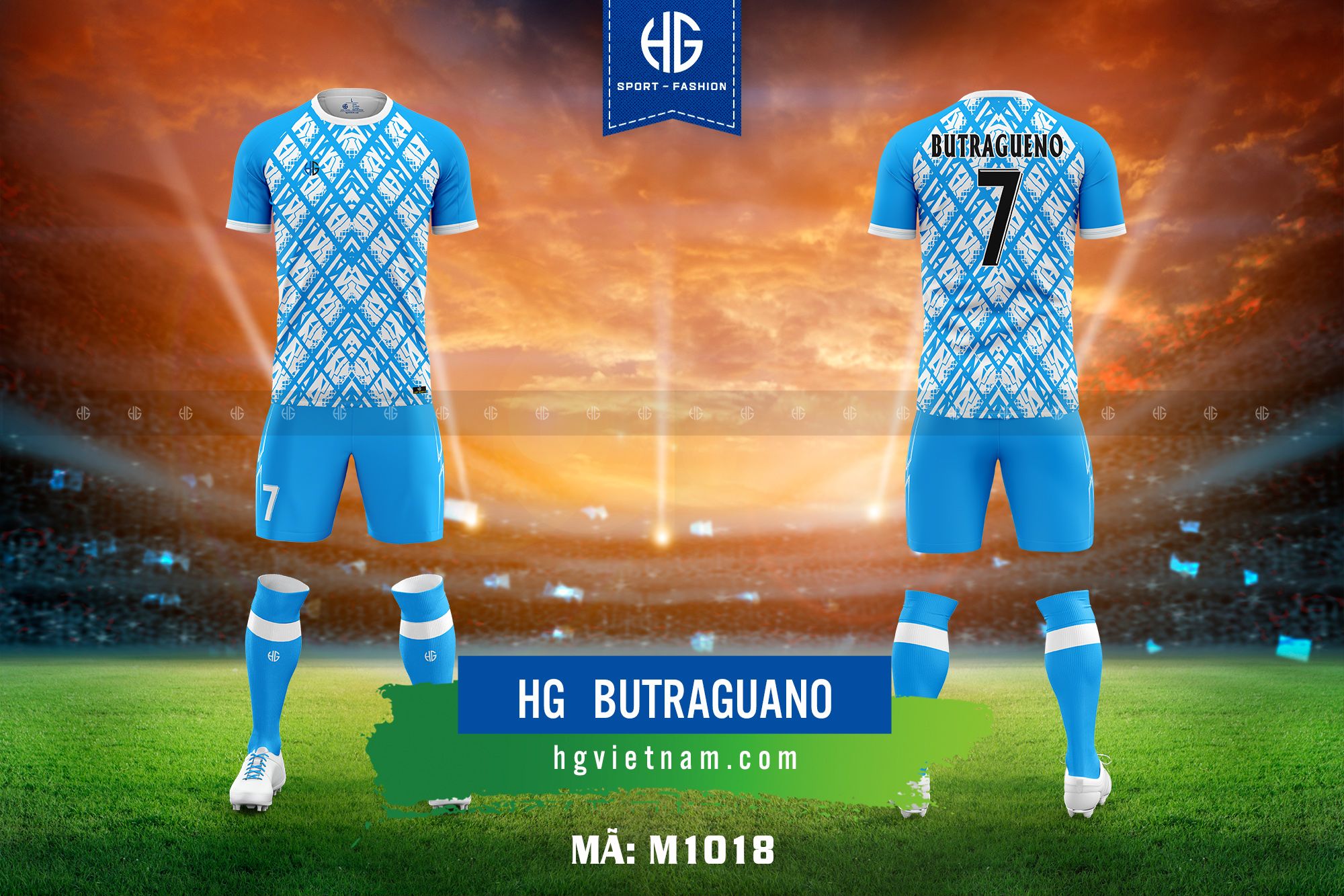 Áo bóng đá thiết kế M1018. HG Butraguano