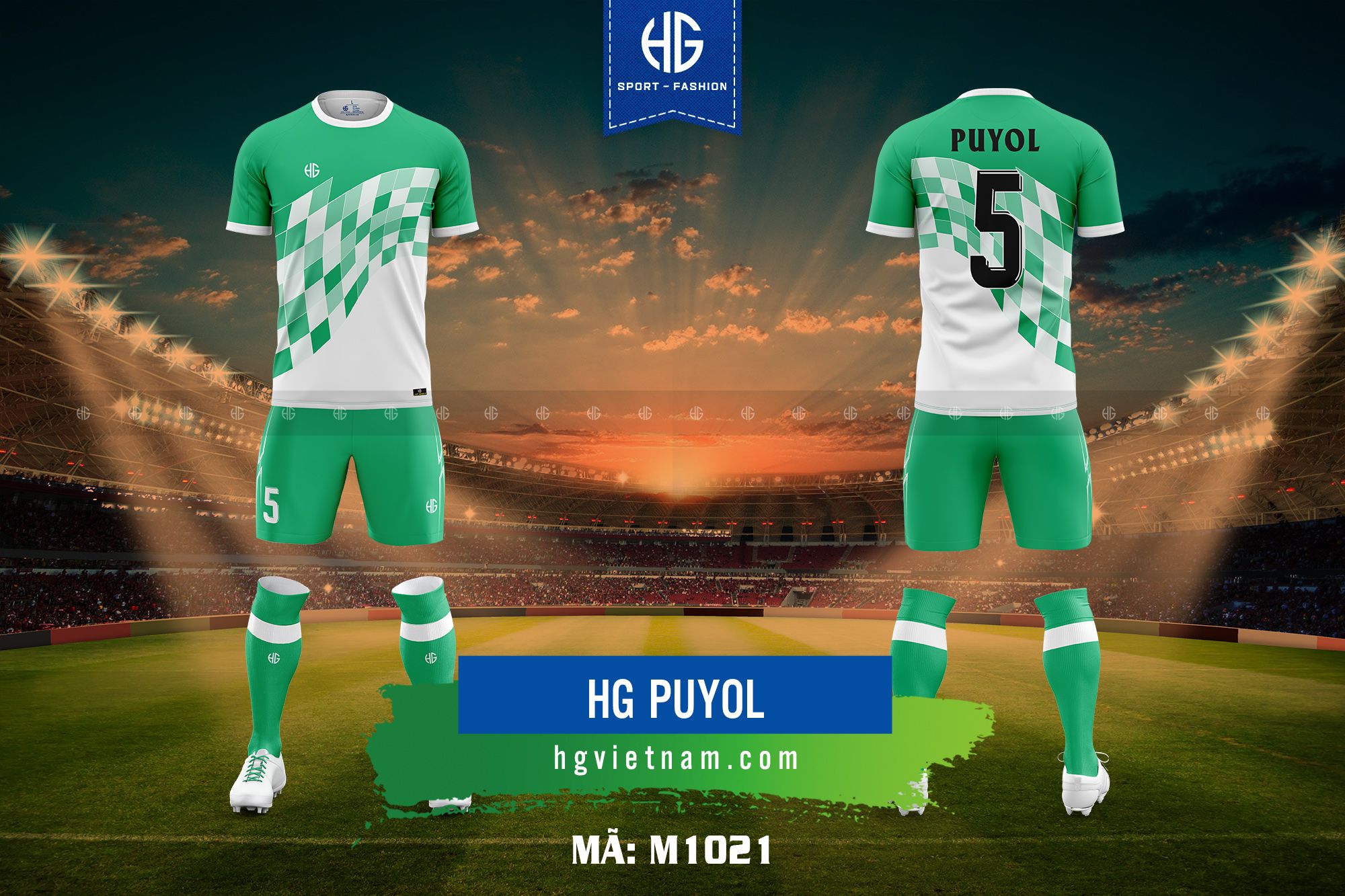 Áo bóng đá thiết kế M1021. HG Puyol