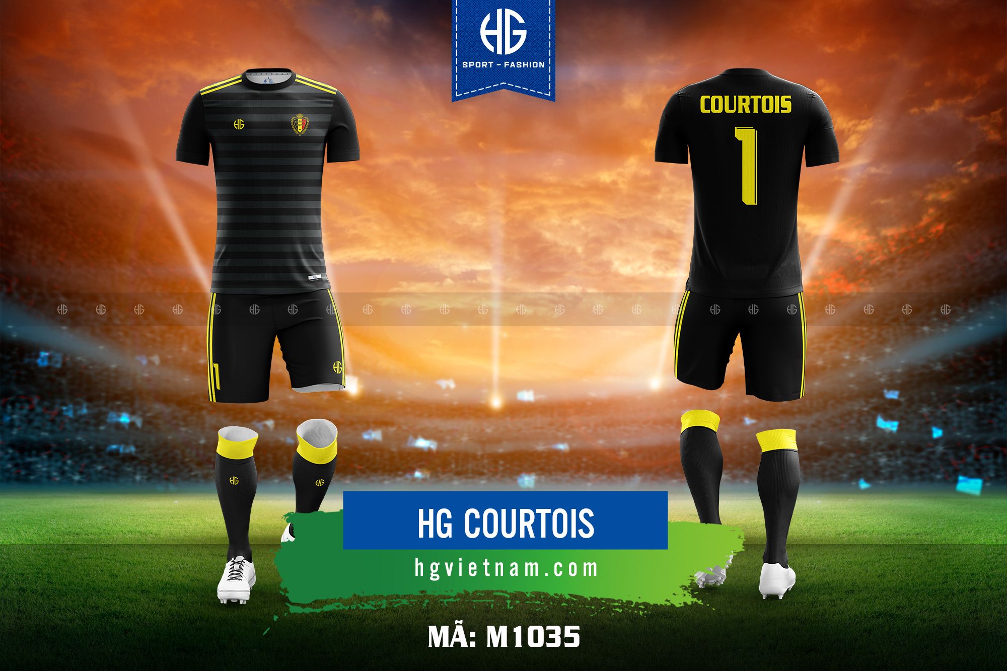 Áo bóng đá thiết kế M1035. HG Courtois 