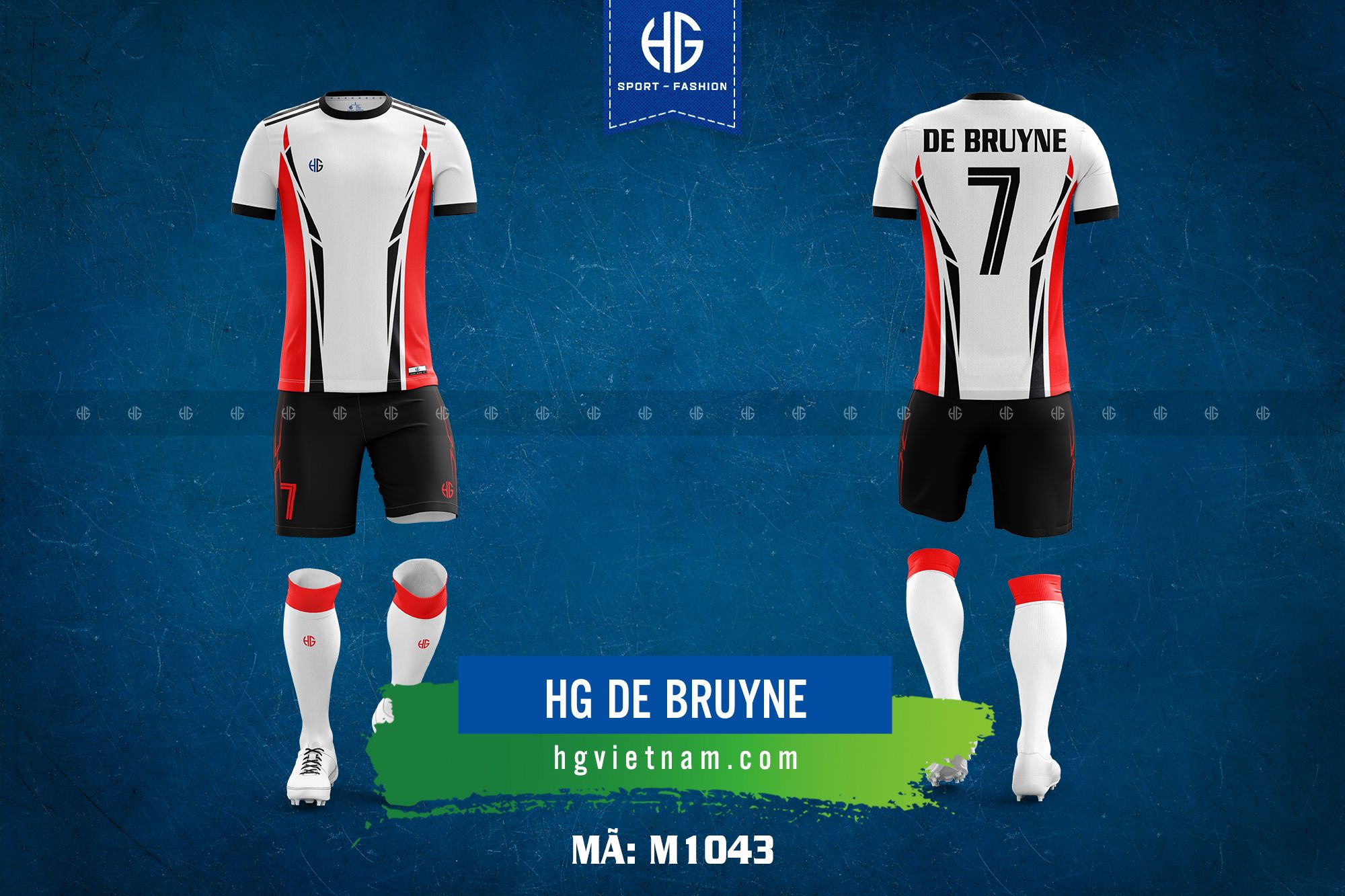 Áo bóng đá thiết kế M1043. HG De Bruyne