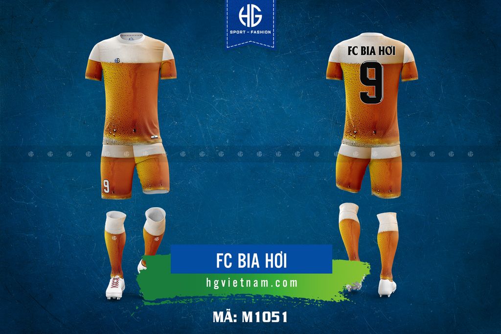  Áo bóng đá thiết kế M1051. FC Bia Hơi 