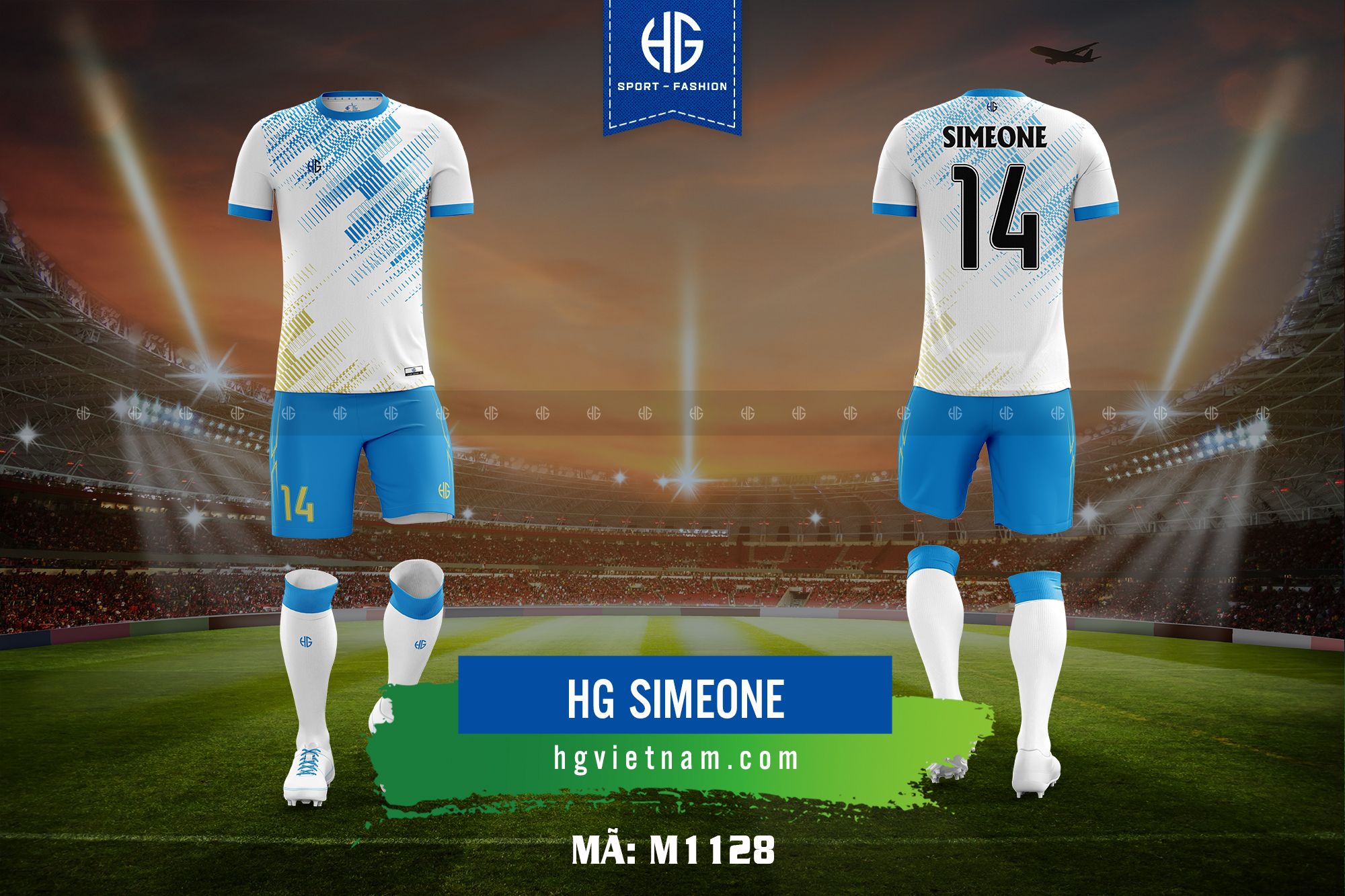 Áo bóng đá thiết kế M1128. HG Simeone