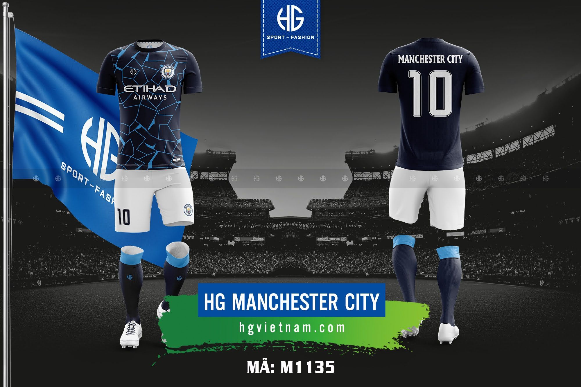 Áo bóng đá câu lạc bộ Manchester City M1135. HG