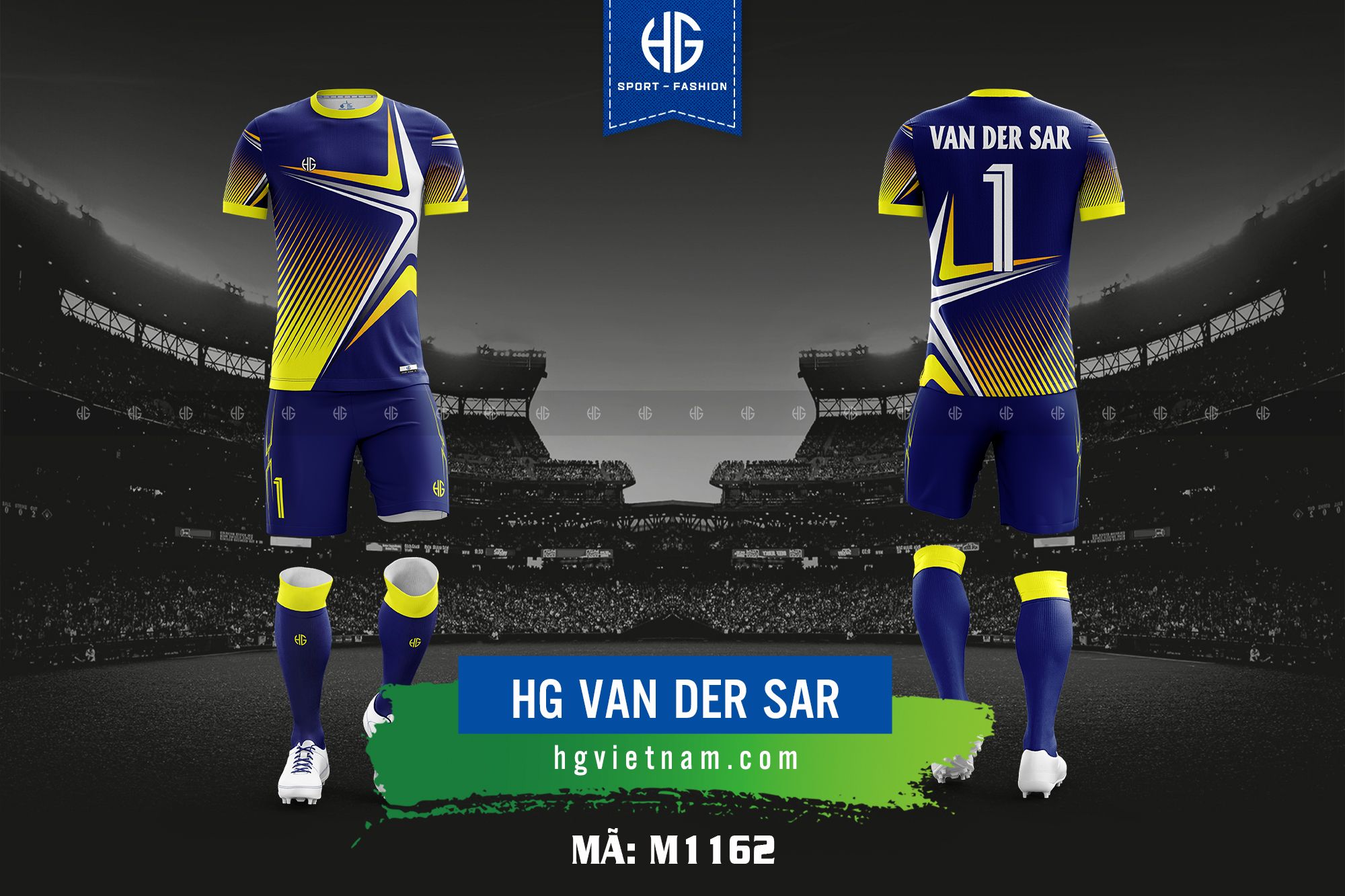 Áo bóng đá thiết kế M1162. HG Van Der Sar