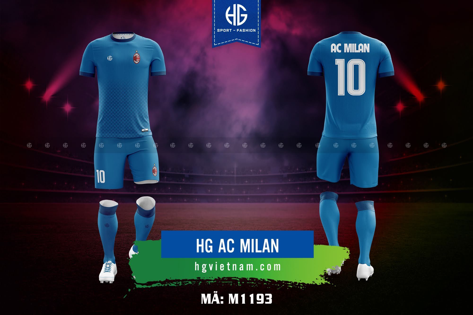 Áo bóng đá câu lạc bộ M1193. HG AC Milan