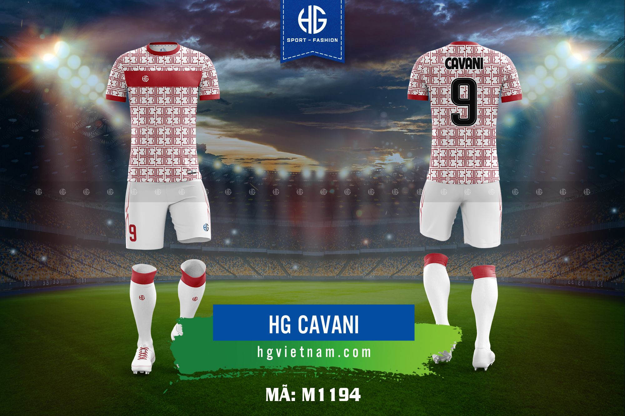 Áo bóng đá thiết kế M1194. HG Cavani