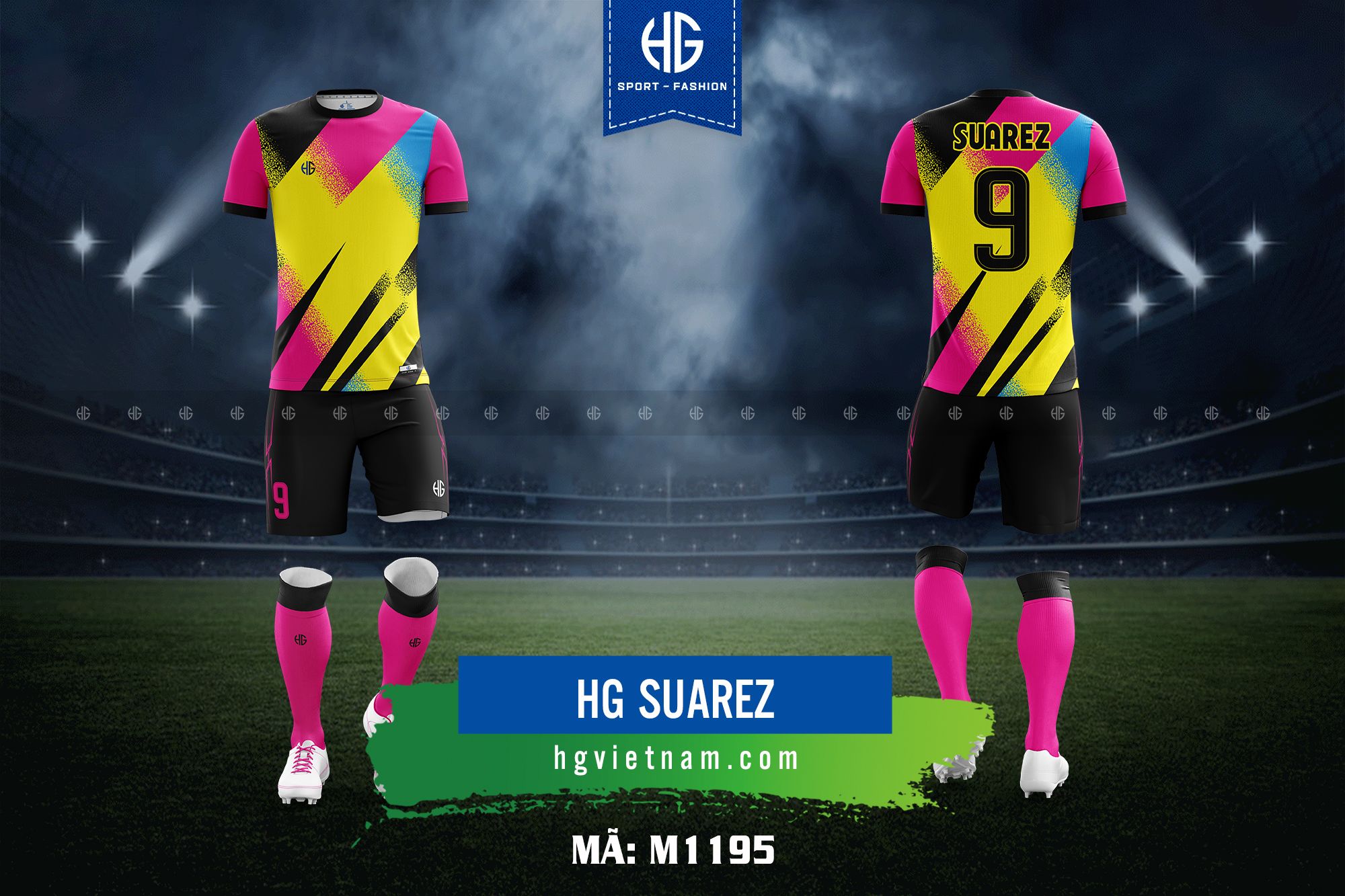 Áo bóng đá thiết kế M1195. HG Suarez