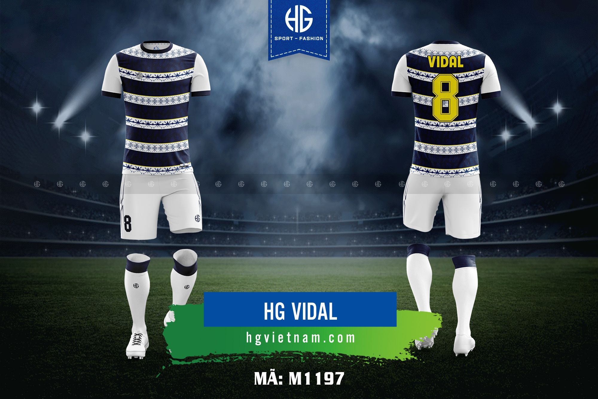 Áo bóng đá thiết kế M1197. HG Vidal