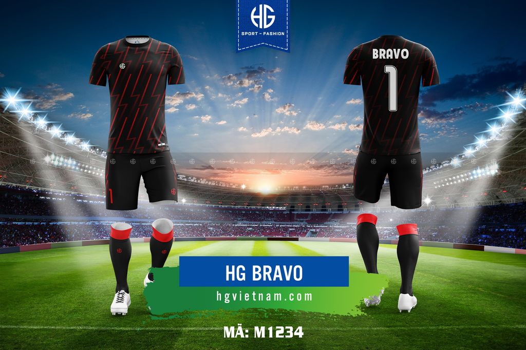  Áo bóng đá thiết kế M1234. HG Bravo 