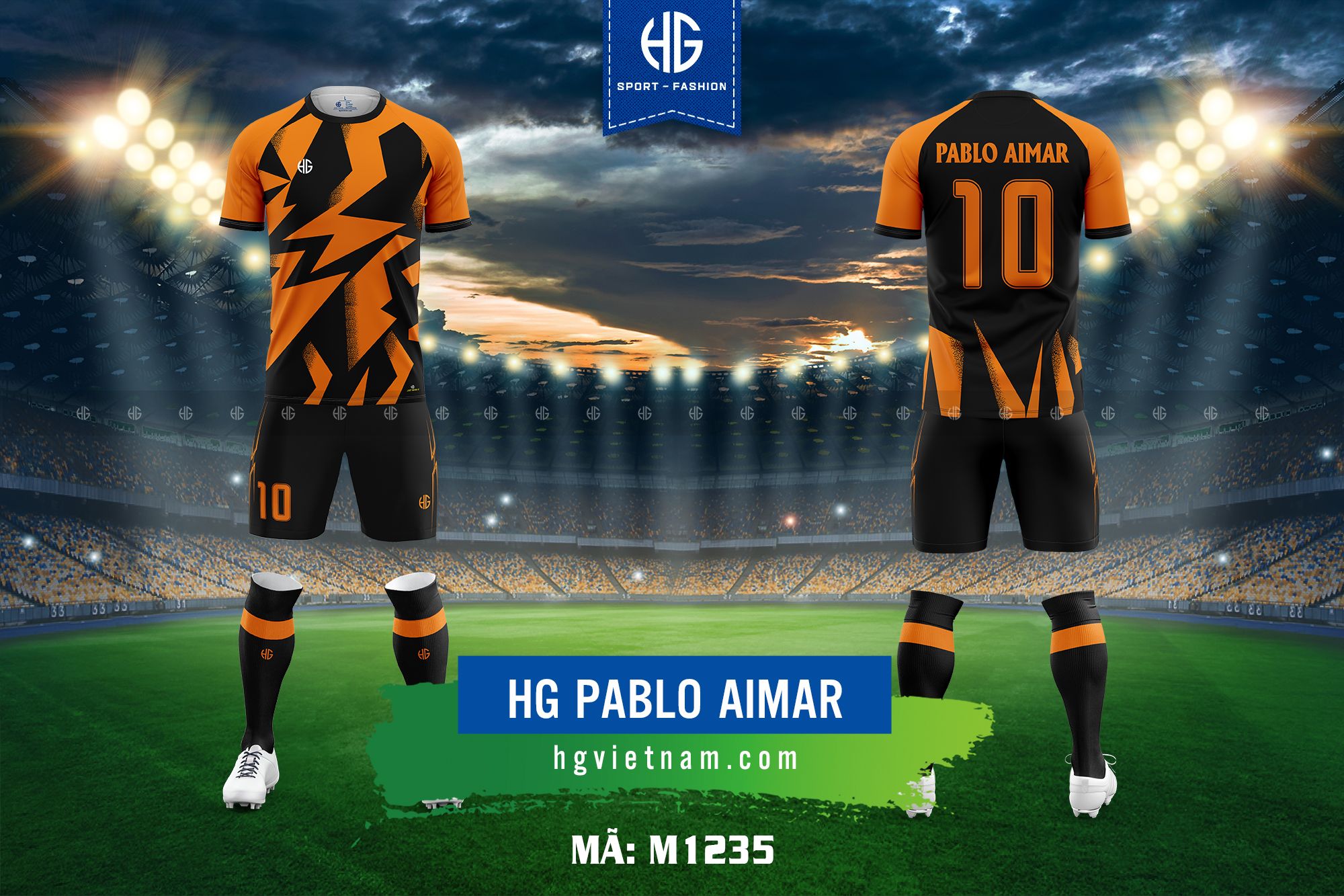  Áo bóng đá thiết kế M1235. HG Pablo Aimar 