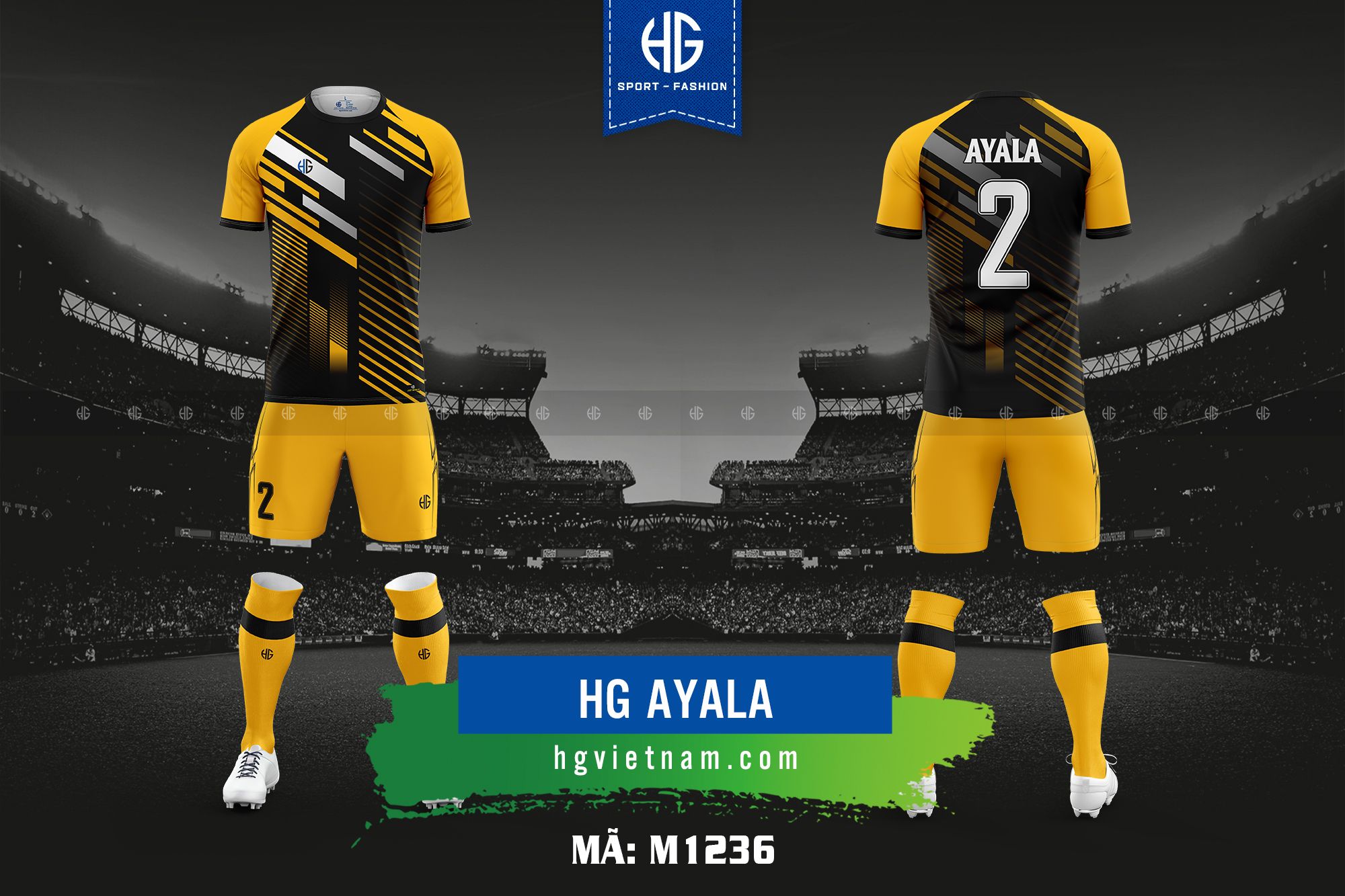 Áo bóng đá thiết kế M1236. HG Ayala
