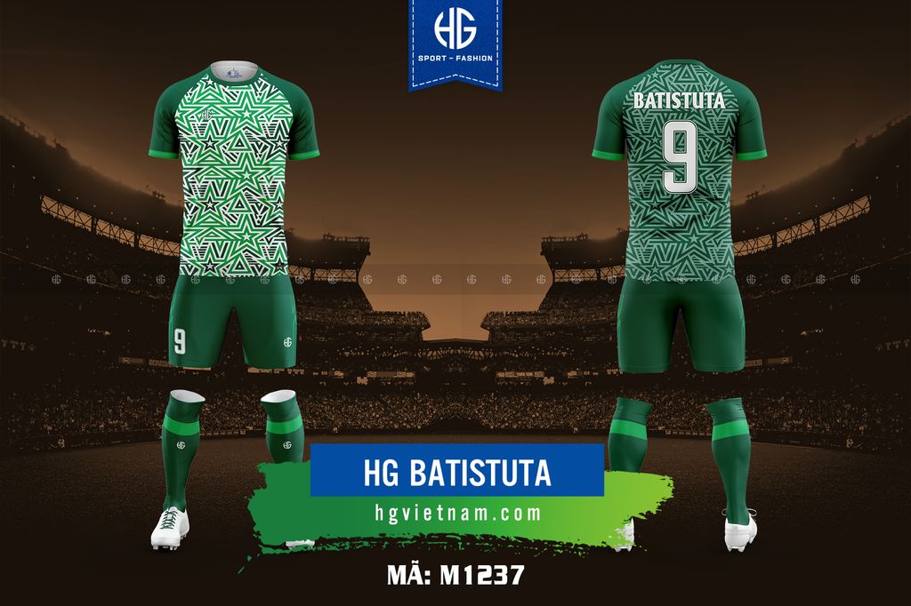  Áo bóng đá thiết kế M1237. HG Batistuta 