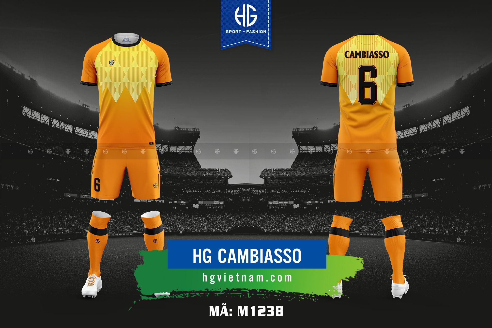  Áo bóng đá thiết kế M1238. HG Cambiasso 