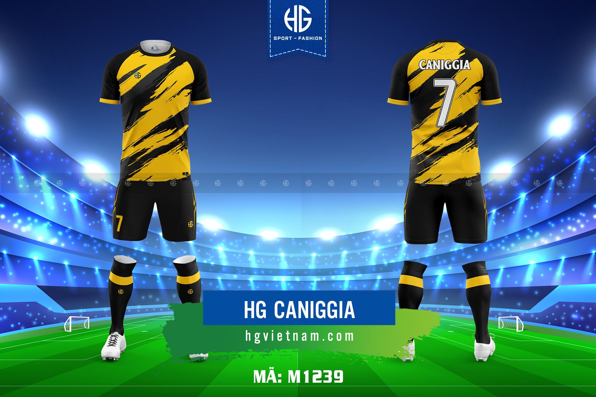  Áo bóng đá thiết kế M1239. HG Caniggia 