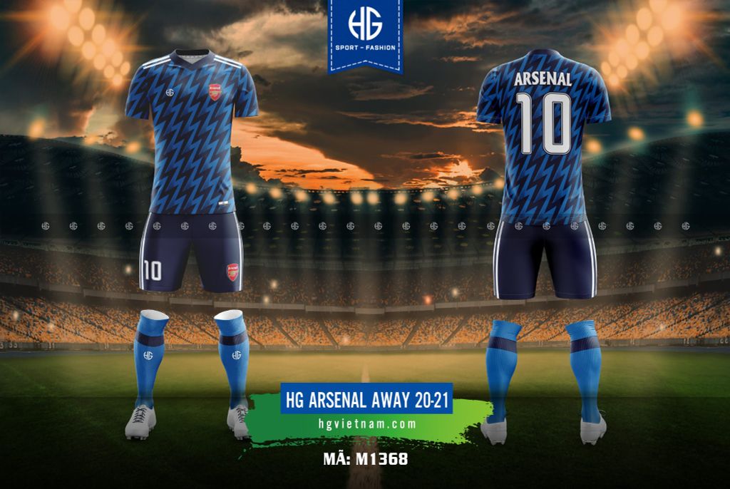  Áo bóng đá câu lạc bộ M1368. HG Arsenal Away 20-21 