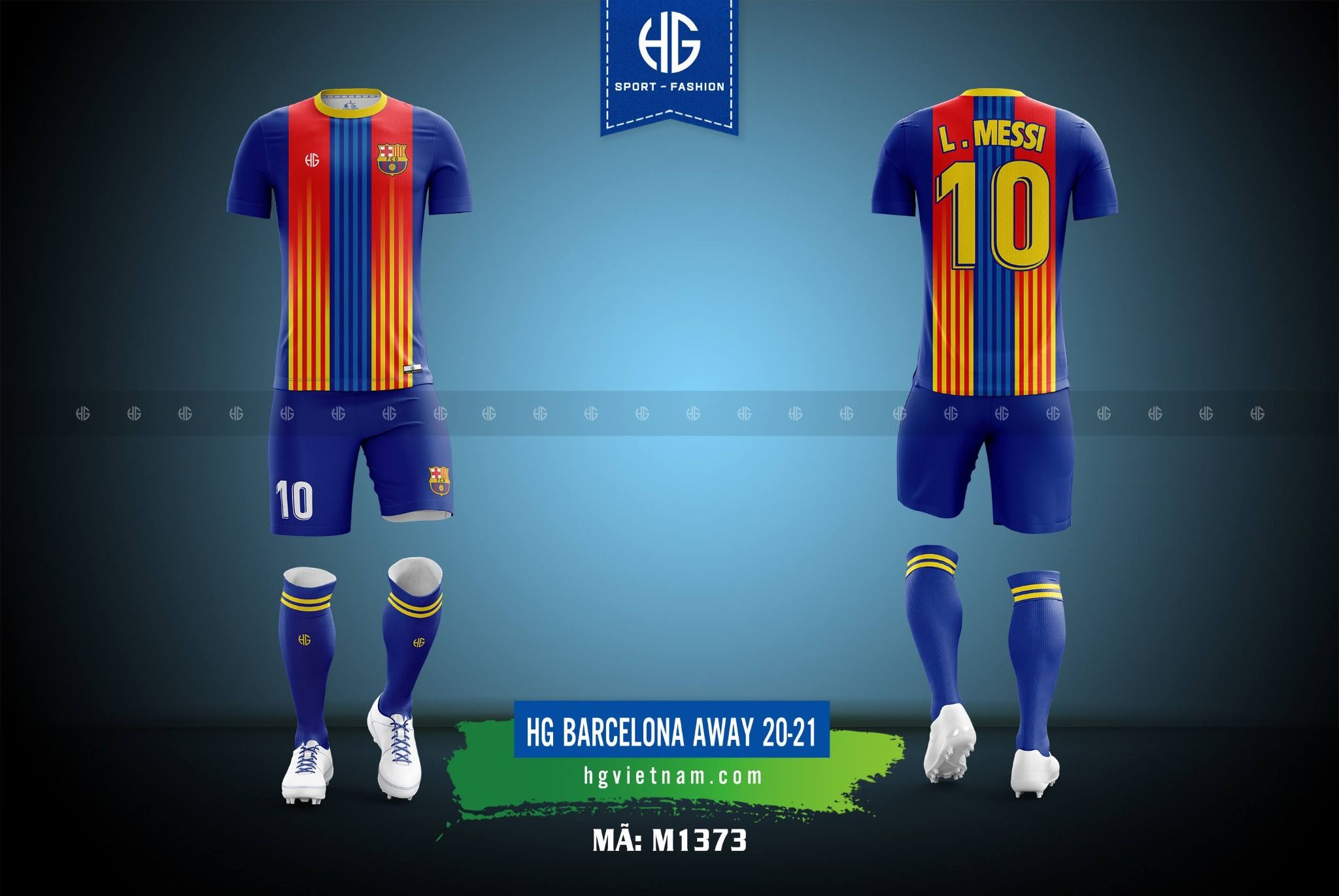  Áo bóng đá câu lạc bộ M1373. HG Barcelona Away 20-21 