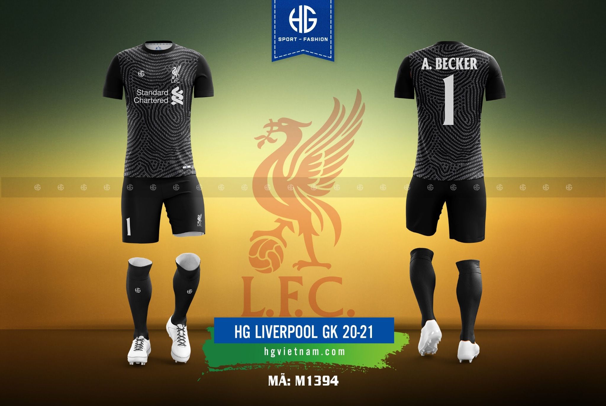  Áo bóng đá câu lạc bộ M1394. HG Liverpool GK 20-21 