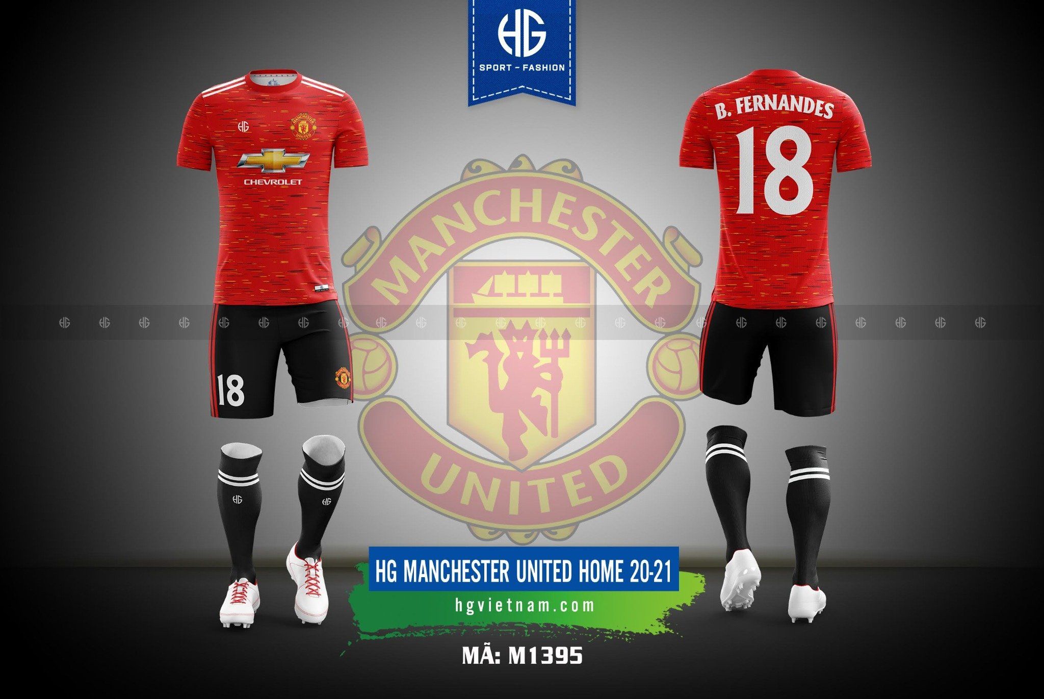  Áo bóng đá câu lạc bộ M1395. HG Manchester United Home 20-21 