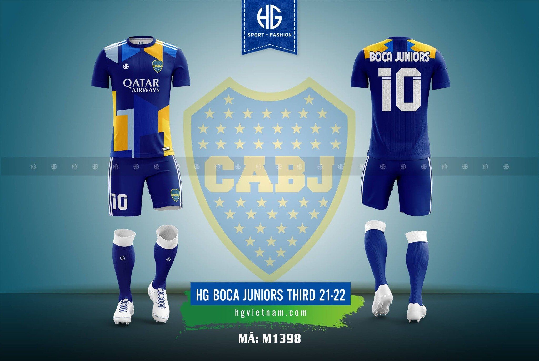 Áo bóng đá câu lạc bộ M1398. HG Boca Juniors Third 21-22
