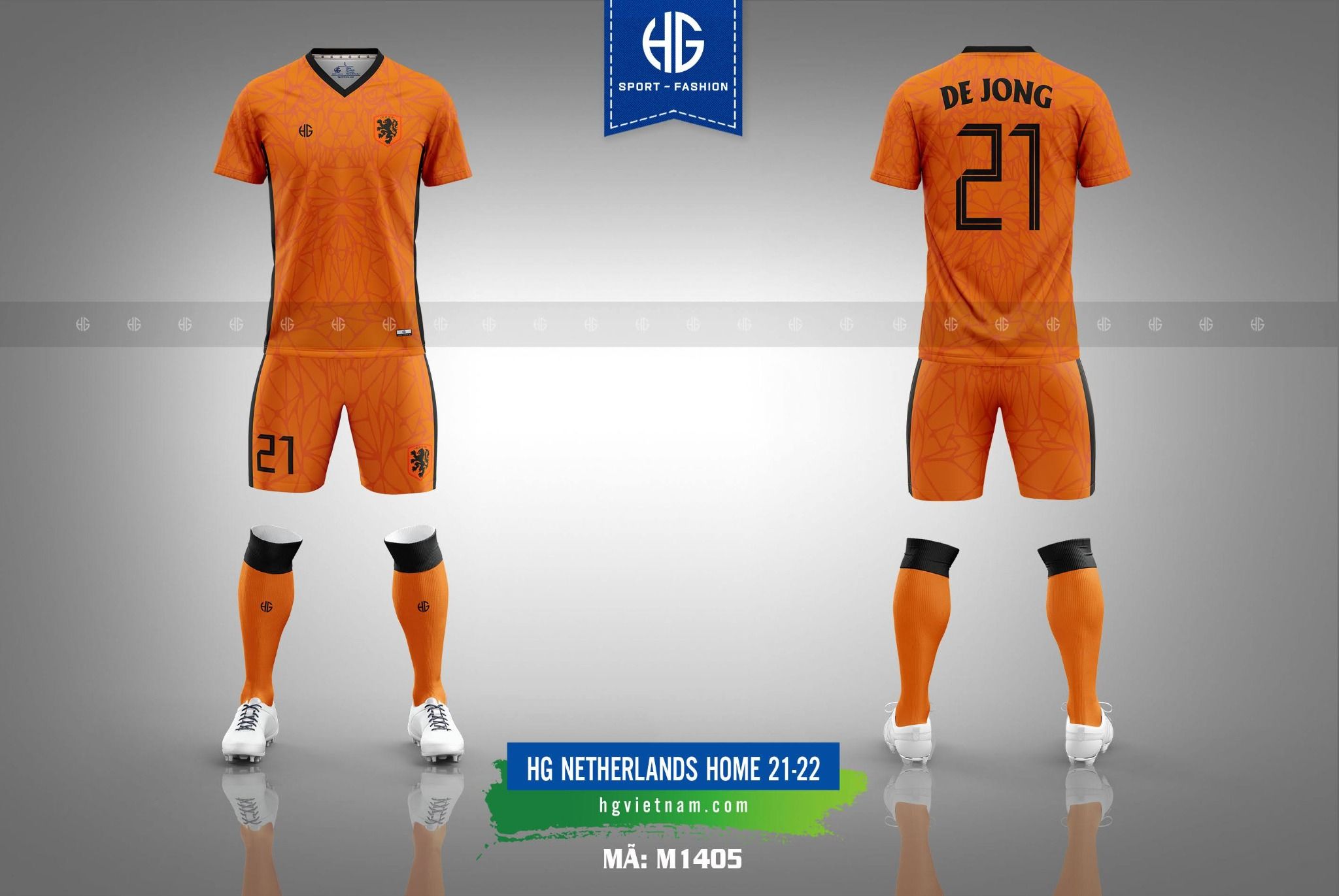 Áo bóng đá đội tuyển Hà Lan M1405. HG Netherlands Home 21-22