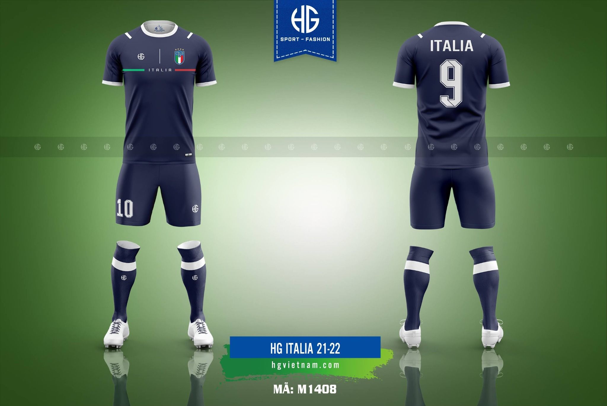 Áo bóng đá đội tuyển Ý M1408. HG Italia 21-22
