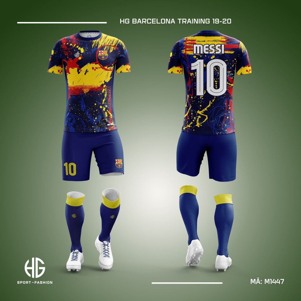 Áo bóng đá câu lạc bộ M1447. HG Barcelona Training 19-20