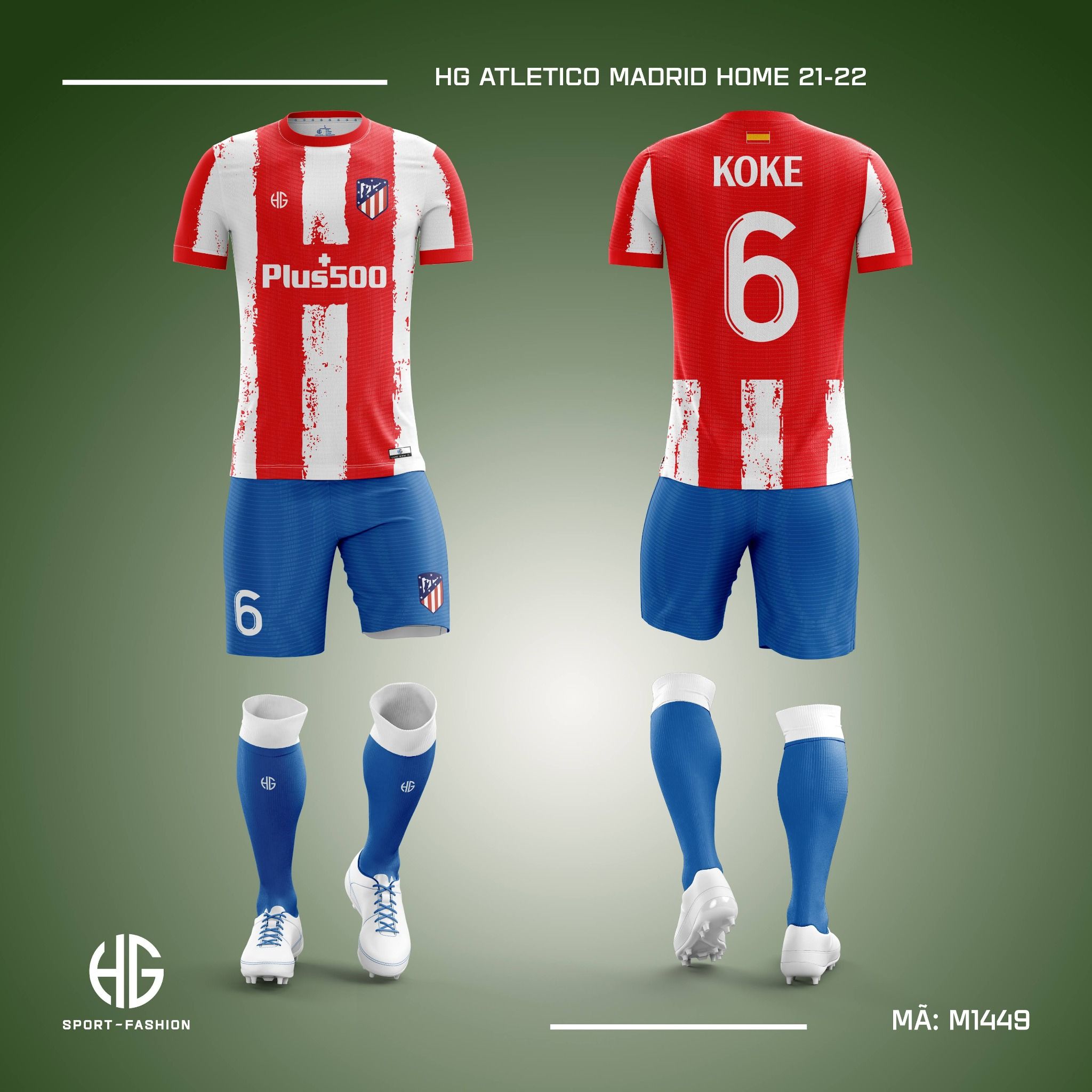  Áo bóng đá câu lạc bộ M1449. HG Atletico Madrid 21-22 