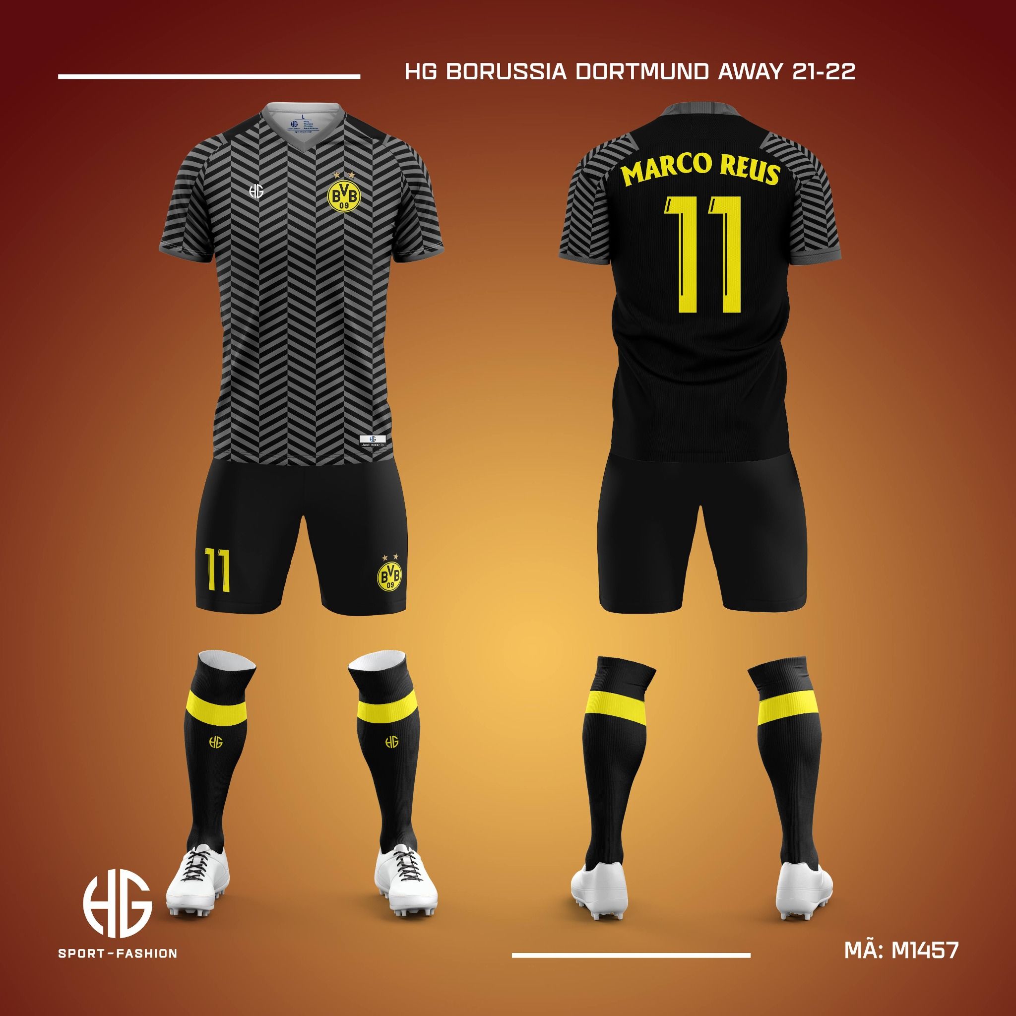 Áo bóng đá câu lạc bộ M1457. HG Borussia Dortmund Away 21-22