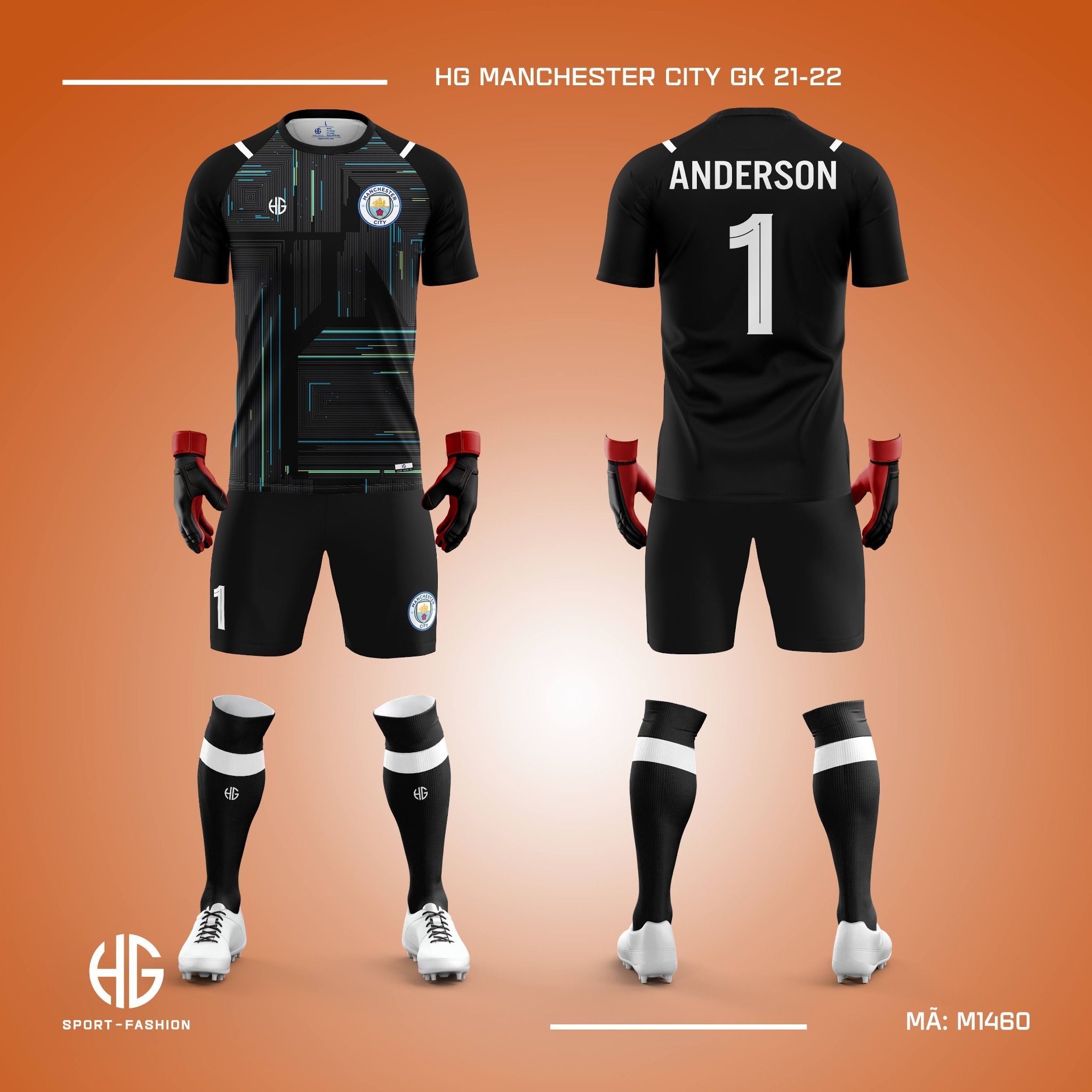 Áo bóng đá câu lạc bộ M1460. HG Manchester City GK 21-22