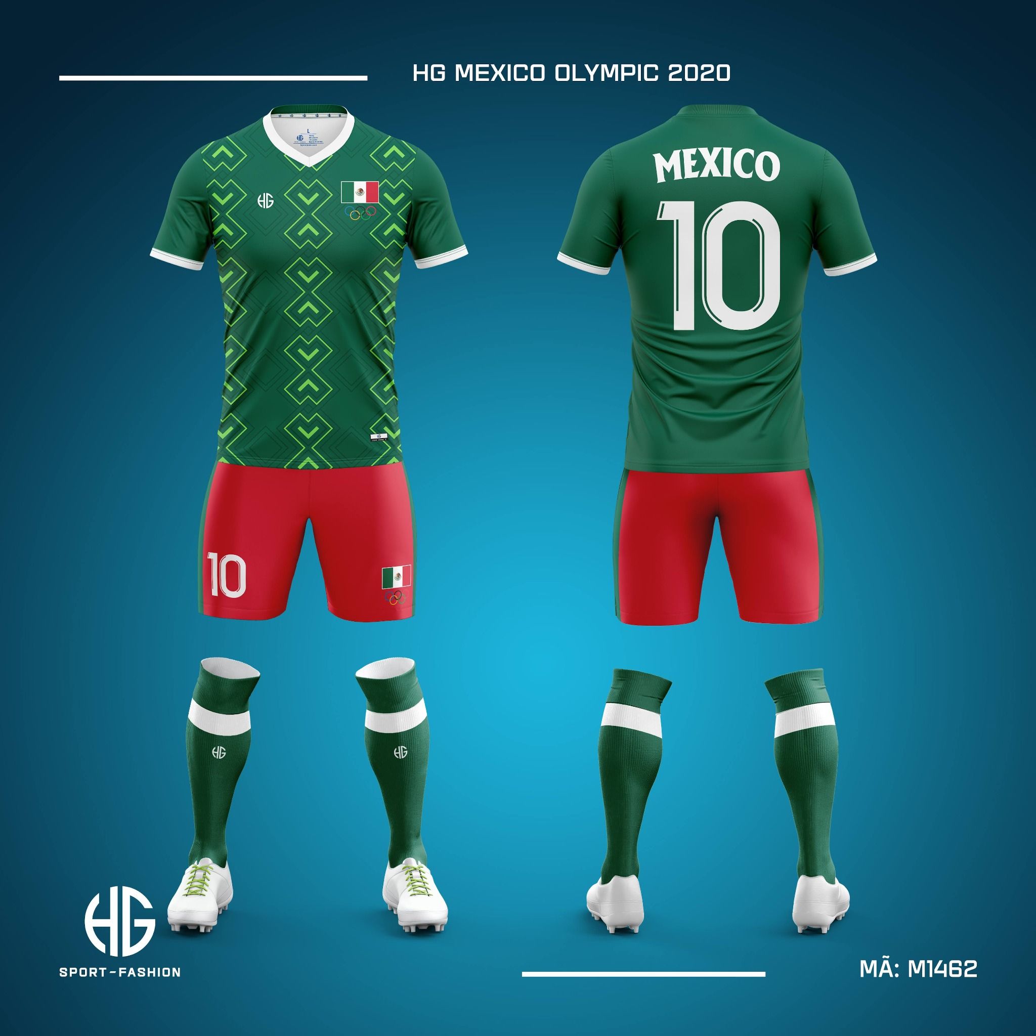 Áo bóng đá câu lạc bộ M1462. HG Mexico Olympic 2020