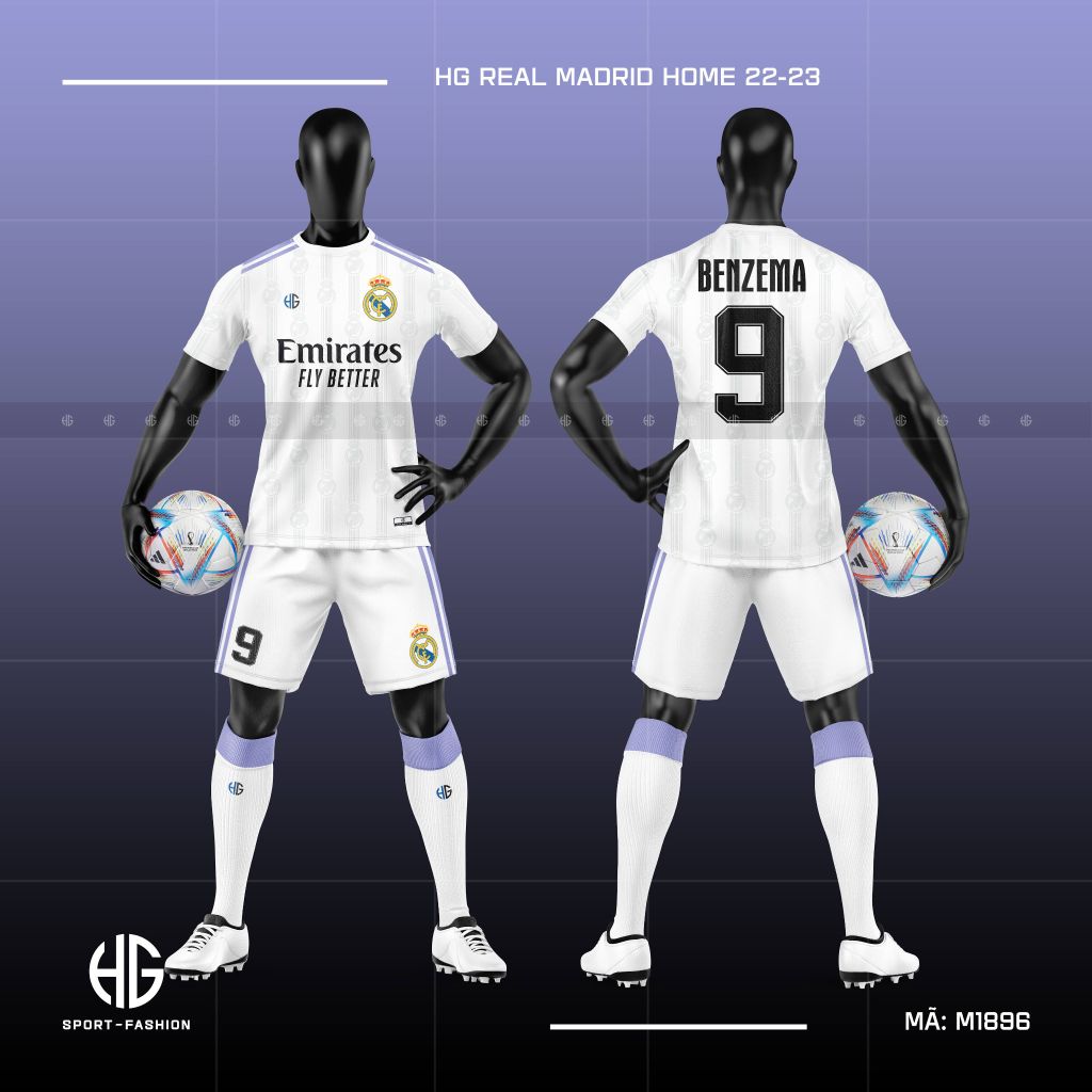 Áo bóng đá câu lạc bộ Real Madrid Home 22-23 M1896. HG