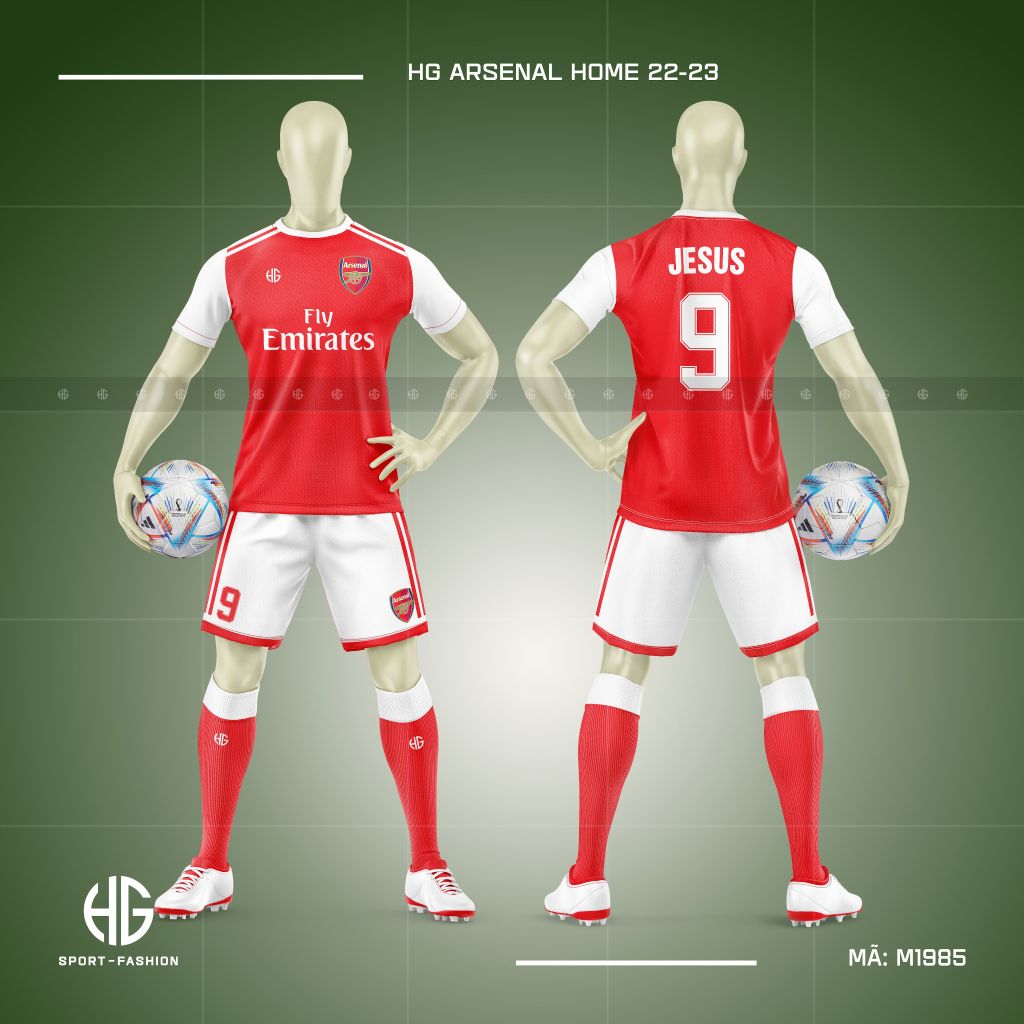Áo bóng đá câu lạc bộ M1985. HG Arsenal Home 22-23