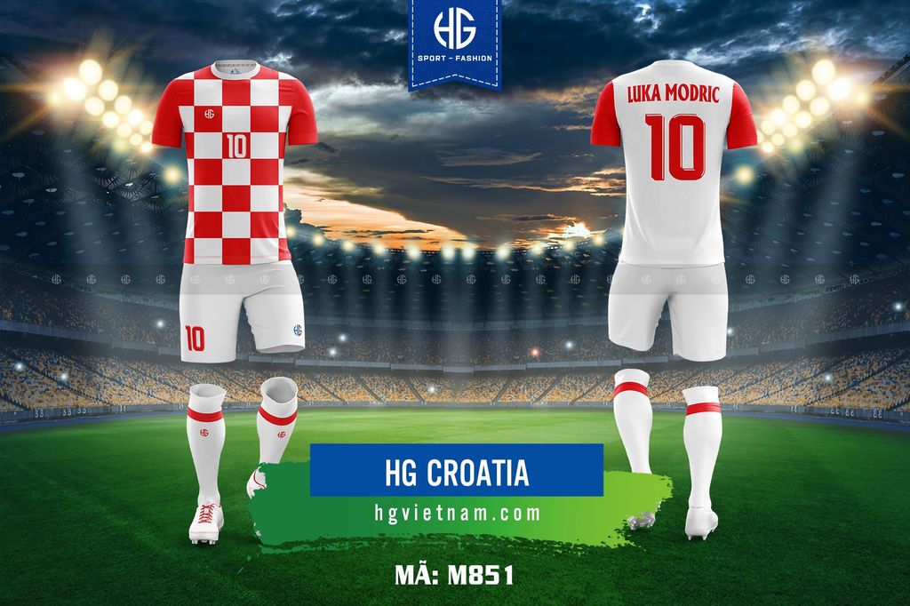  Áo bóng đá đội tuyển Croatia M851. HG 