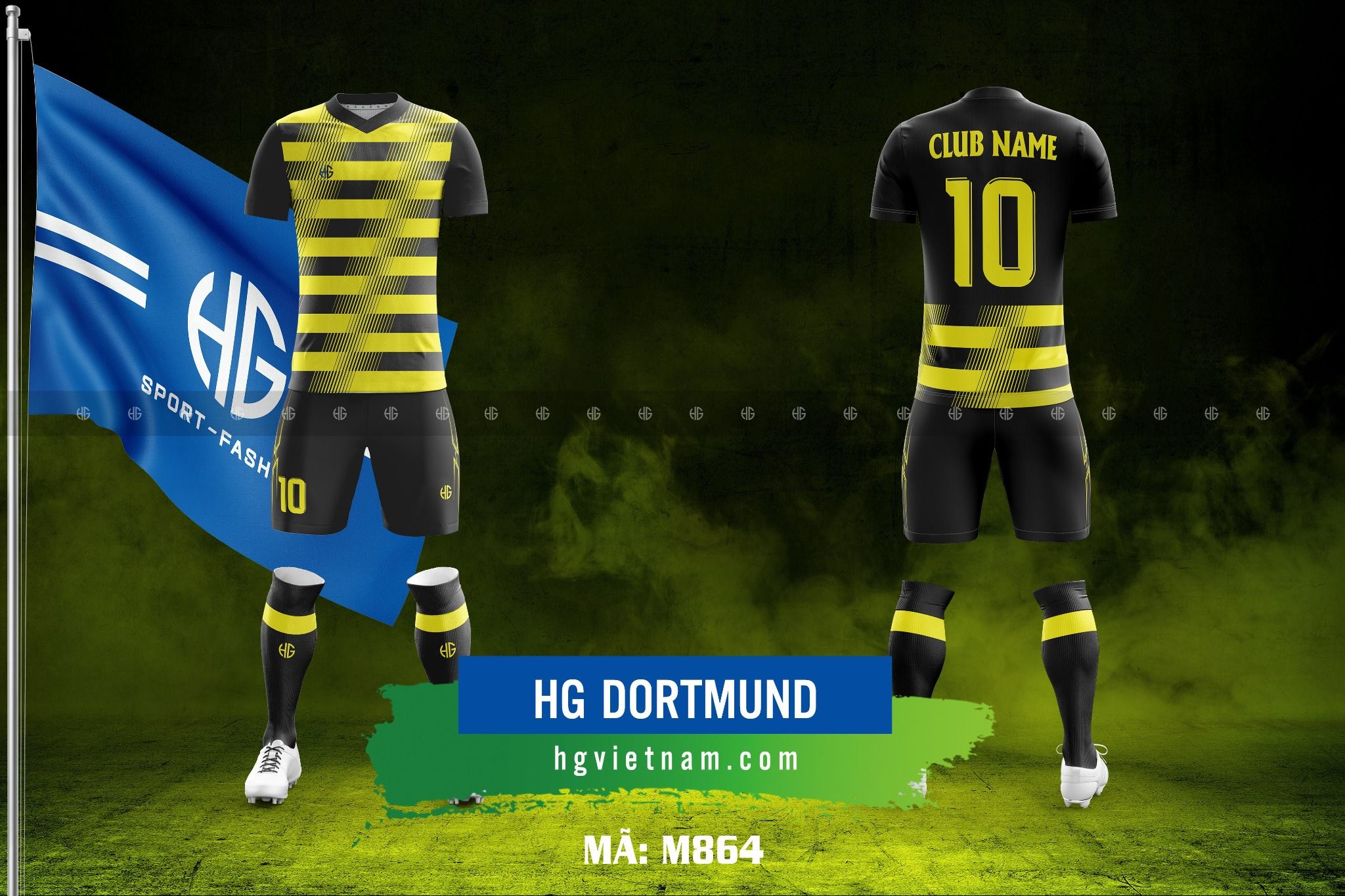 Áo bóng đá câu lạc bộ Dortmund M864. HG