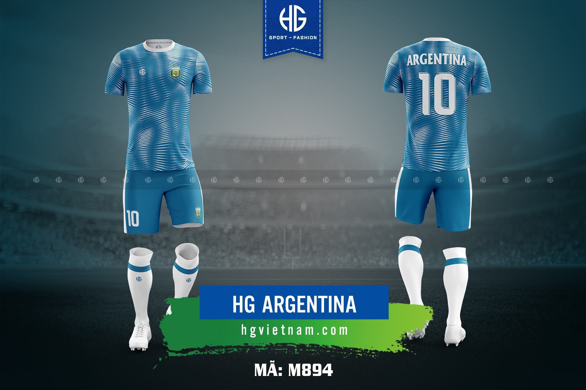  Áo bóng đá đội tuyển Argentina M894. HG 