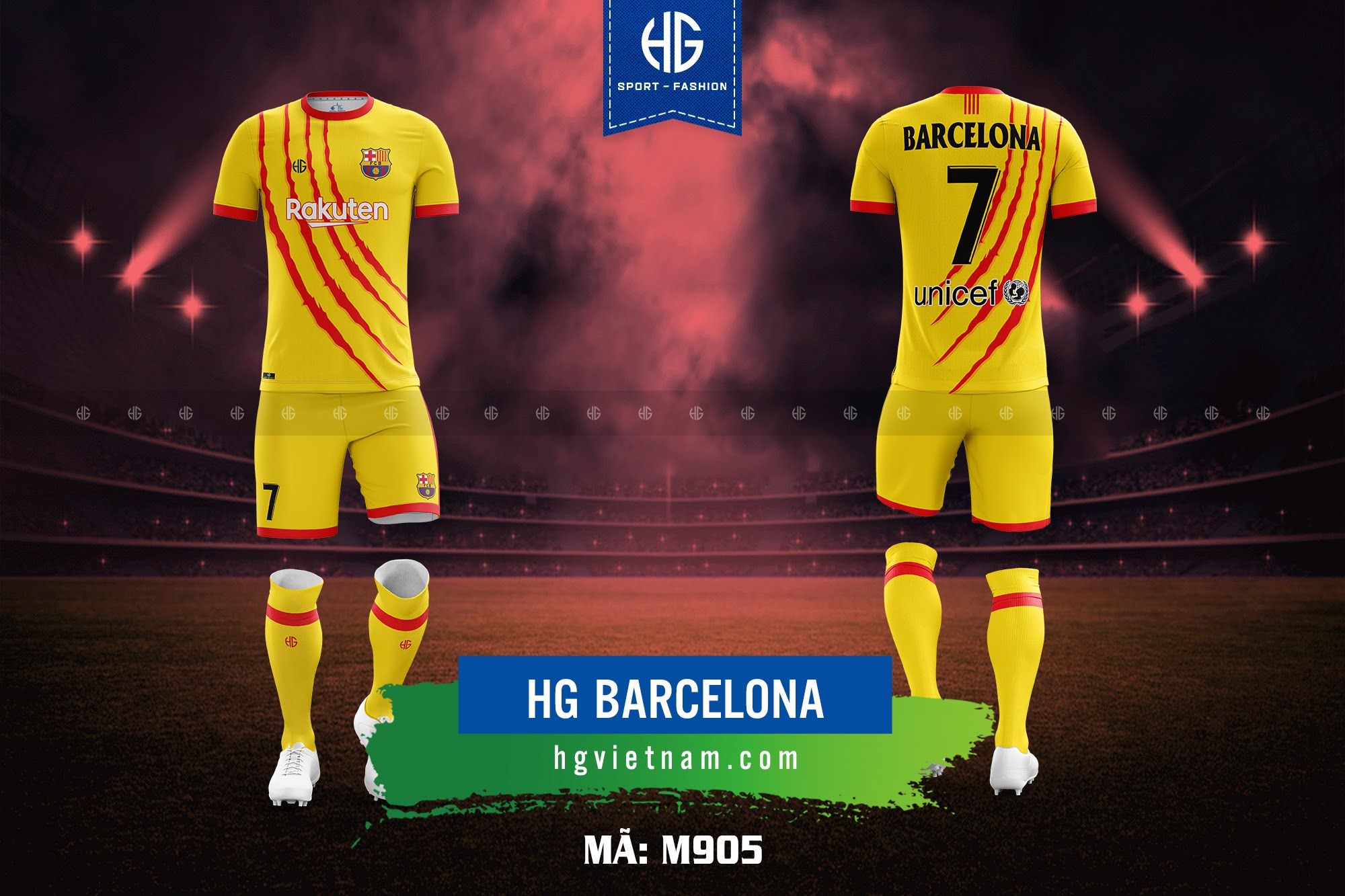  Áo bóng đá câu lạc bộ Barcelona M905. HG 