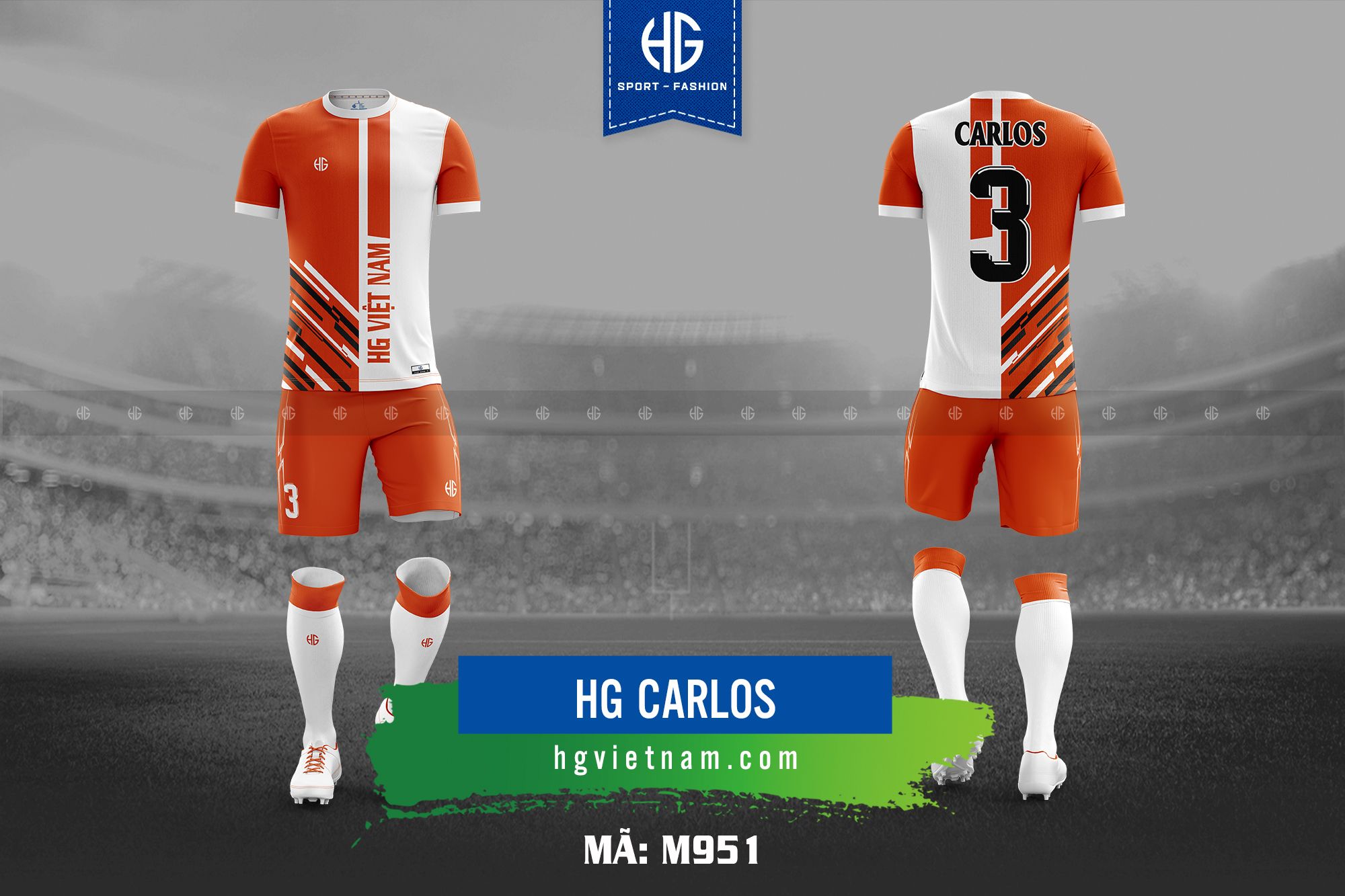  Áo bóng đá thiết kế M951. HG Carlos 