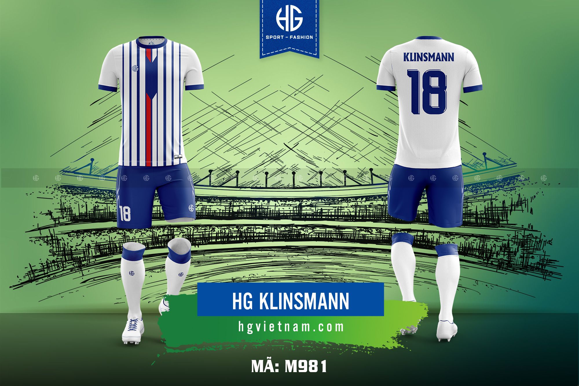 Áo bóng đá thiết kế M981. HG Klinsmann