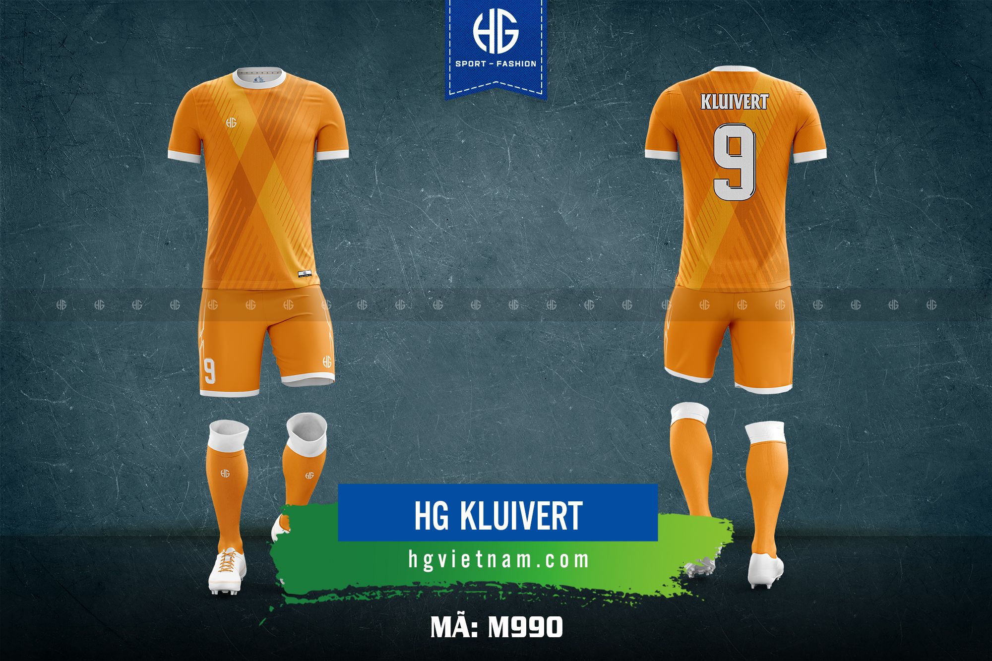 Áo bóng đá thiết kế M990. HG Kluivert