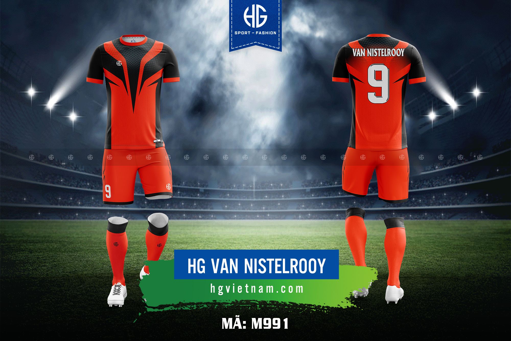 Áo bóng đá thiết kế M991. HG Van Nistelrooy