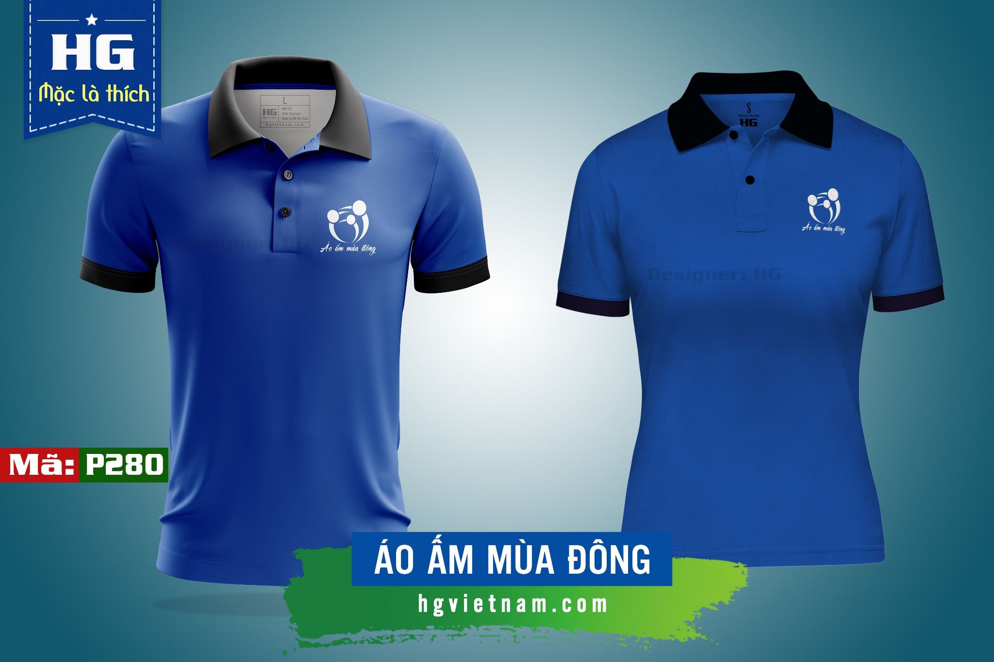 Tổng hợp mẫu áo đồng phục polo màu xanh dương
