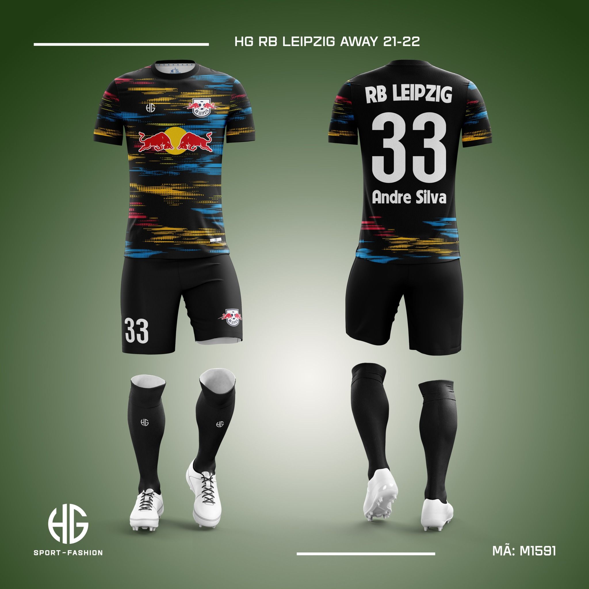  Áo bóng đá câu lạc bộ M1591. HG RB Leipzig Away 21-22 