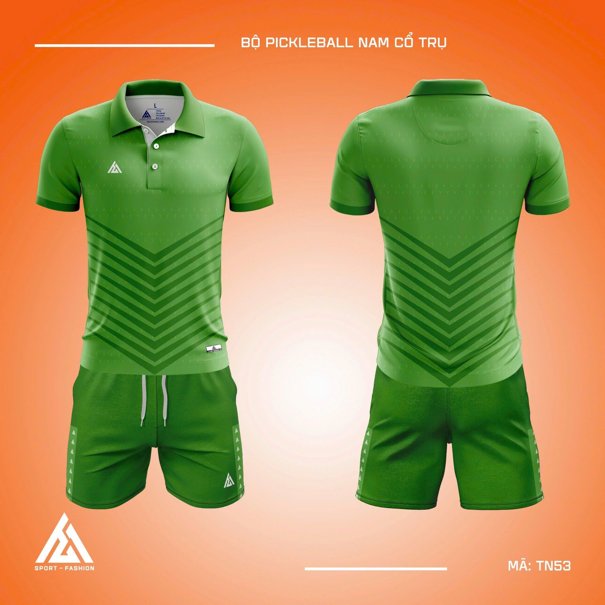 Bộ pickleball cổ trụ màu xanh lá cây TN53