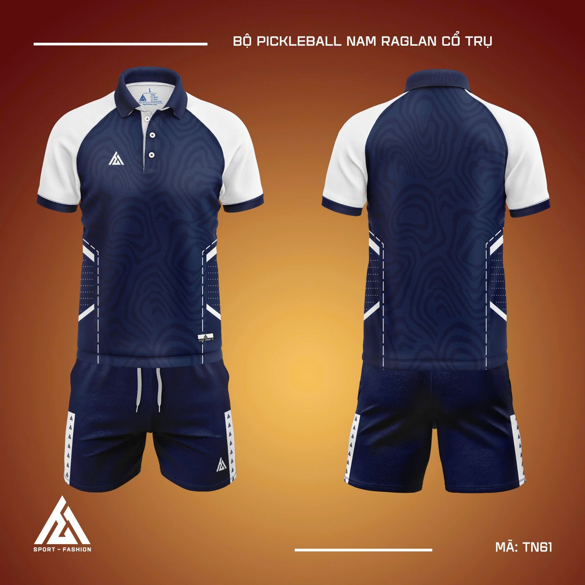Đồng phục pickleball cổ trụ màu tím than TN61