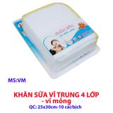  Khăn sữa dày Vĩ trung (4 lớp)-VM 