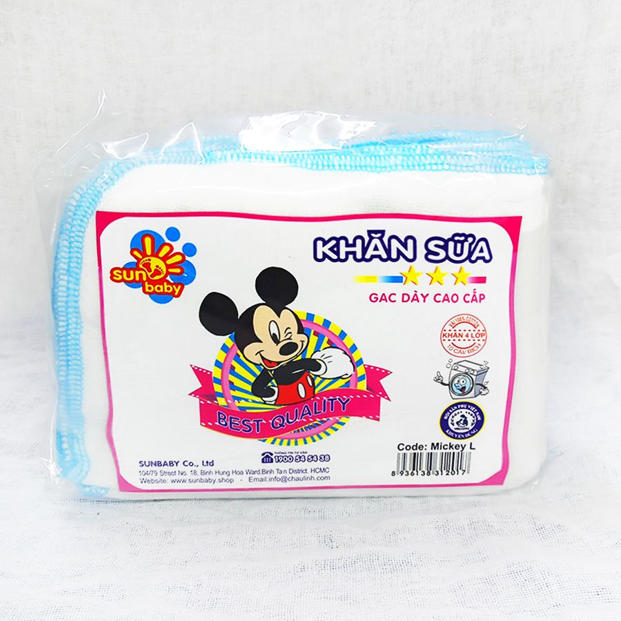  Khăn sữa dày cao cấp Mickey L 