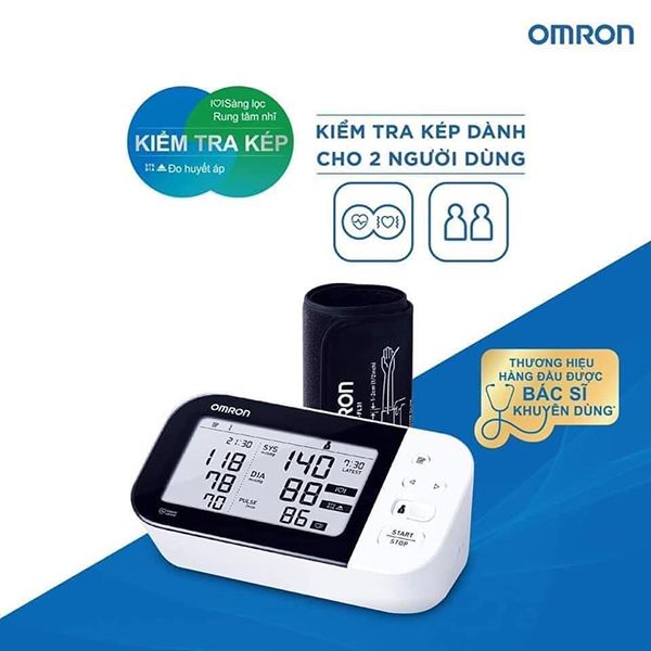 Máy đo huyết áp điện tử bắp tay Omron HEM-7361T cảnh báo đột quỵ