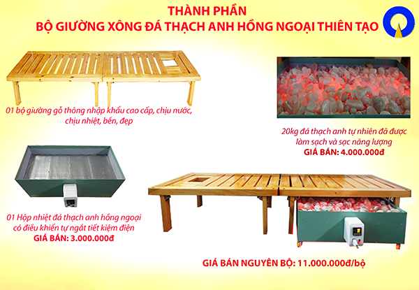  Giường xông đá thạch anh hồng ngoại thiên tạo 