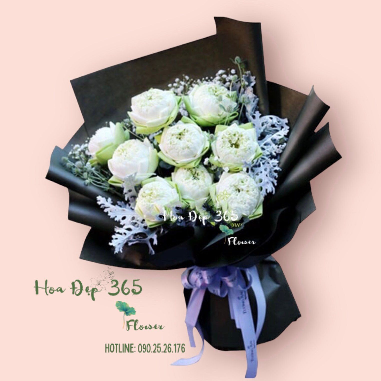 Bó Hoa Sen Trắng Tinh Khiết - HBD157 - Hoa 20/11 Tặng cô
